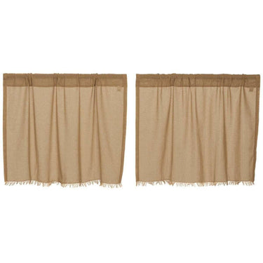 Tobacco Cloth Khaki Tier Fringed Set of 2 L24xW36 - The Fox Decor